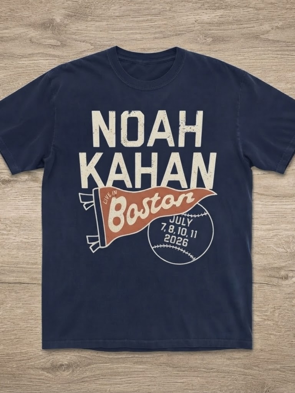 Noah Kahan Exclusive Fenway Park 2026 T-Shirt NAVY - Picture 1 of 1